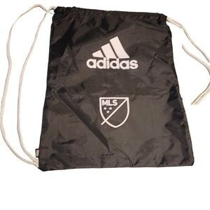Adidas Black White School College Drawstring Sackpack Sling Backpack 14" X 18"
